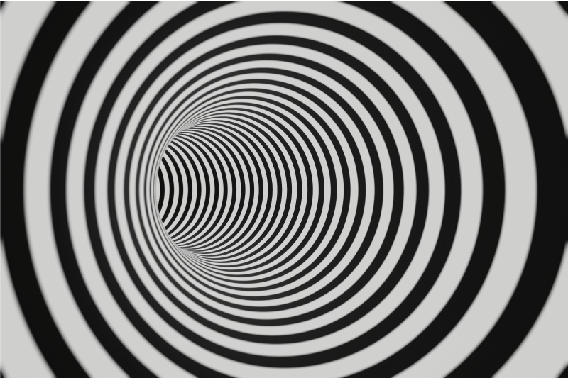 Alfombra vinílica geométrica remolino de ilusión óptica - TenVinilo