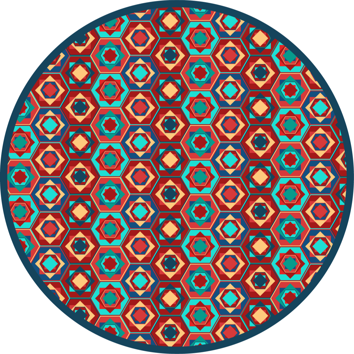 Alfombra vinílica geométrica círculo de armonía geométrica - TenVinilo