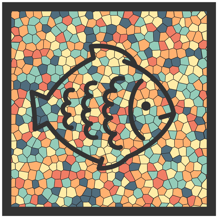 Alfombra vinílica mosaico patrón de peces - TenVinilo