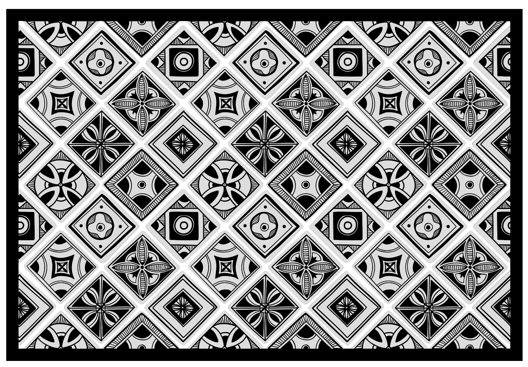Alfombra vinílica cocina azulejos negros - TenVinilo