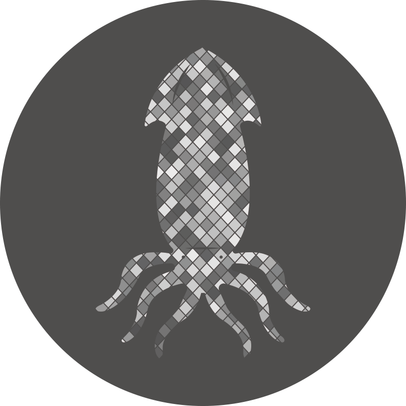 Alfombra hidráulica silueta de calamar mosaico - TenVinilo