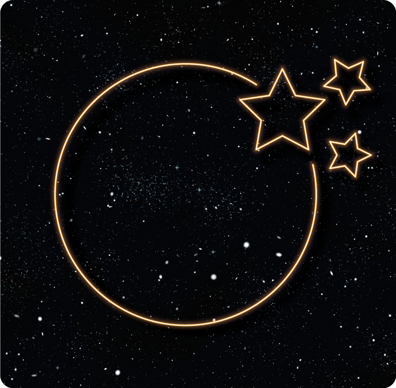 Alfombra vinílica cuadrada estrellas de neón - TenVinilo