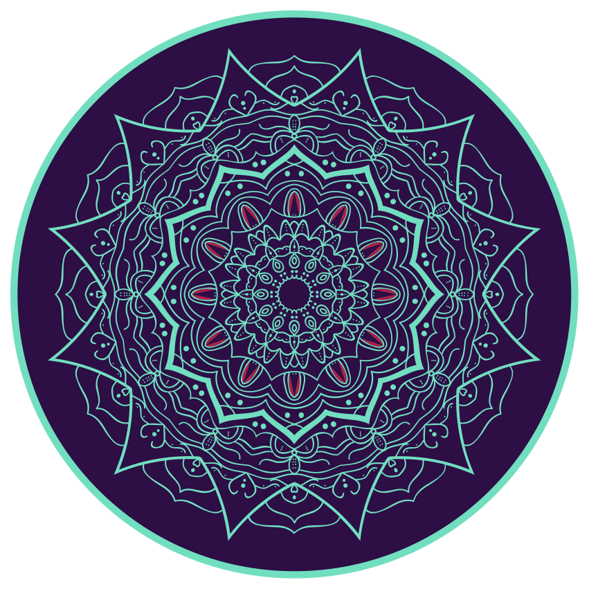 Alfombra vinílica mandala diseño círculo mandala - TenVinilo