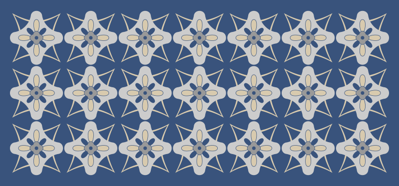 Alfombra hidráulica composición de azulejos florales - TenVinilo