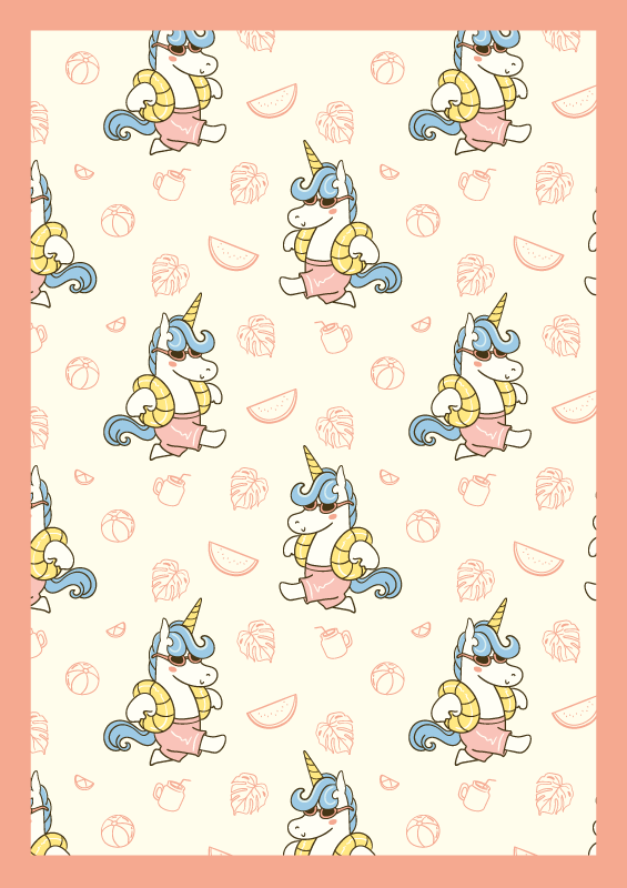 Alfombra vinílica infantil unicornio estampado - TenVinilo