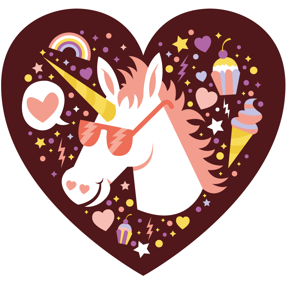 Alfombra vinílica infantil corazón de unicornio - TenVinilo