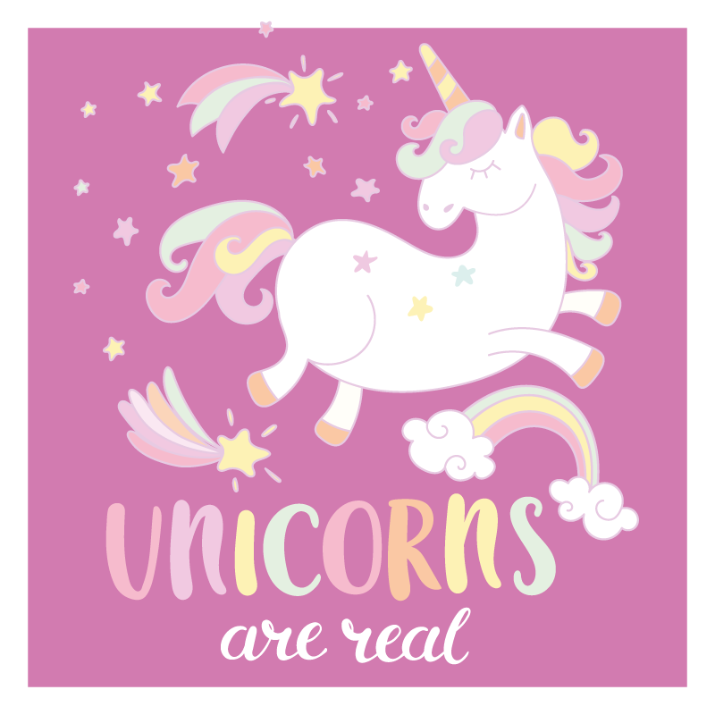 Alfombra vinílica infantil unicornios magia real - TenVinilo