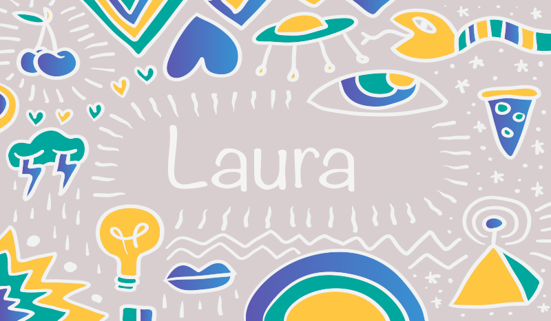 Alfombra vinílica infantil artística con nombre - TenVinilo