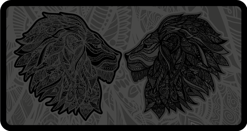 Alfombra vinílica animales obra de arte de perfil de león - TenVinilo