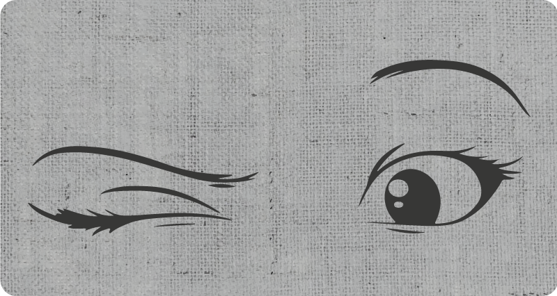 Alfombra vinílica juvenil dibujo de eyeliner artístico - TenVinilo