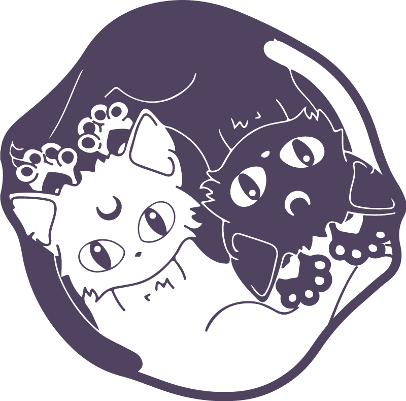 Alfombra vinílica infantil dúo de gatos juguetones - TenVinilo