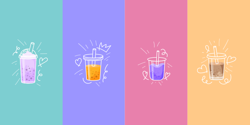 Alfombra vinílica frase bebidas doodle cuadrados - TenVinilo