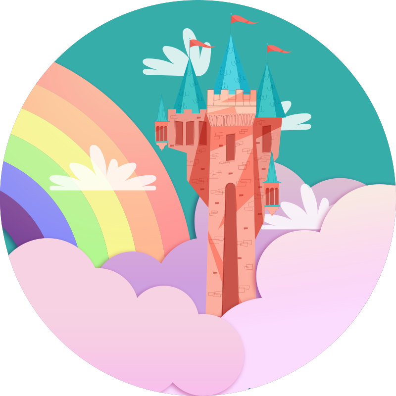 Alfombra vinílica infantil fantasía de castillo - TenVinilo