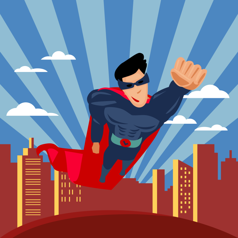 Alfombra vinílica infantil vuelo de superheroe - TenVinilo