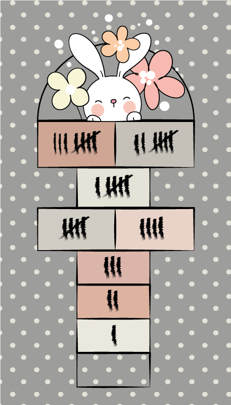 Alfombra vinílica infantil rayuela estilo nórdico - TenVinilo