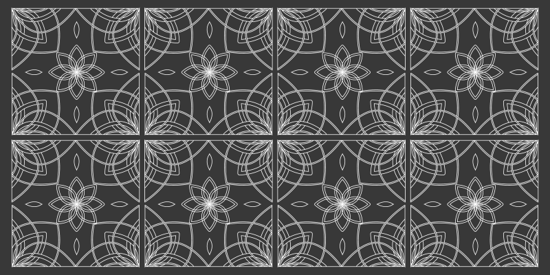 Alfombra vinílica flores esquema floral - TenVinilo