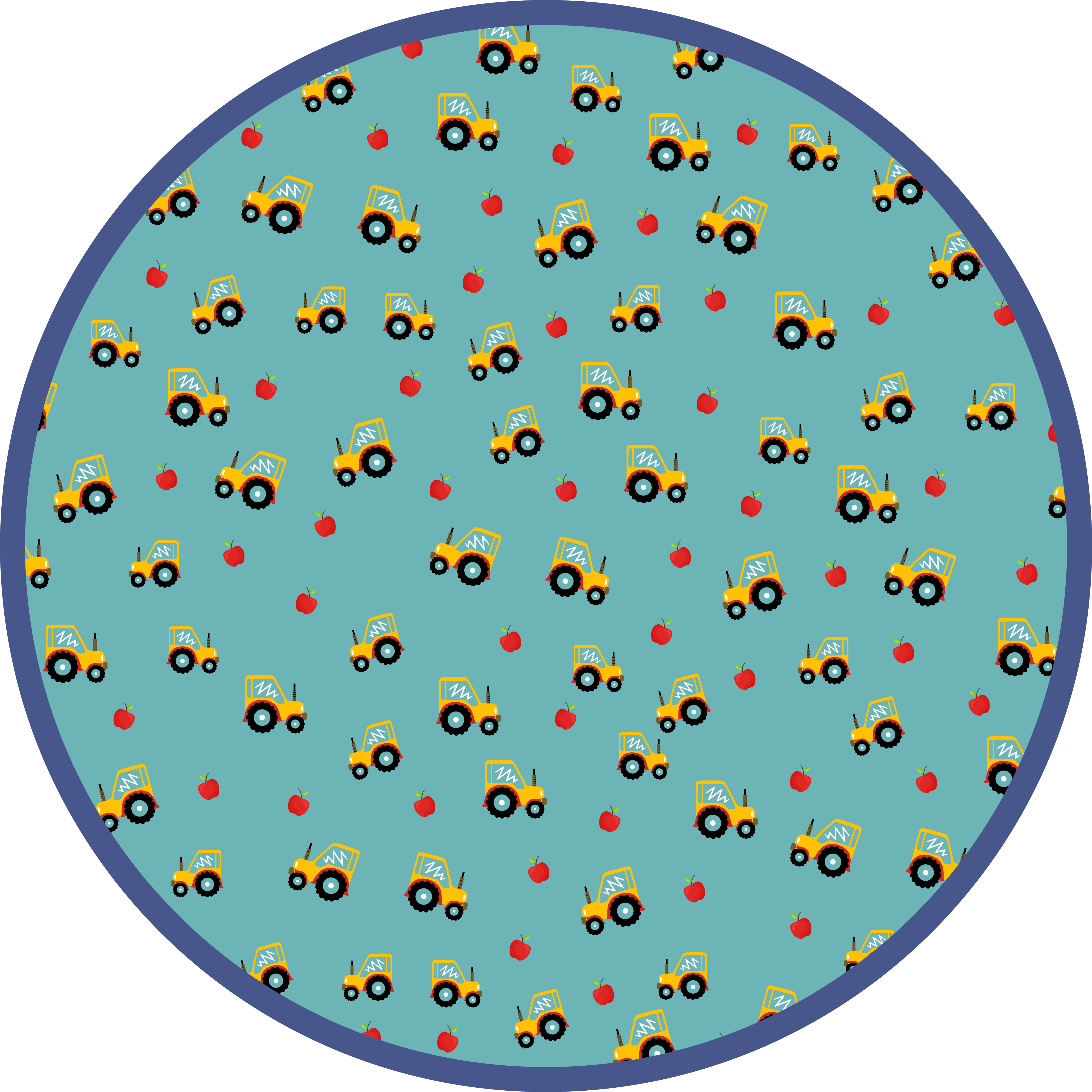 Alfombra vinílica infantil motivo divertido del tractor - TenVinilo