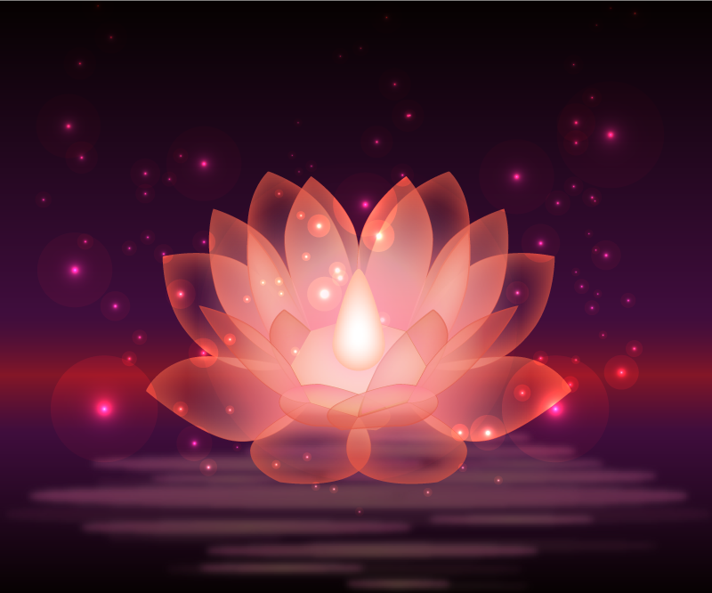 Alfombra vinílica dormitorio flor loto brillante morada - TenVinilo