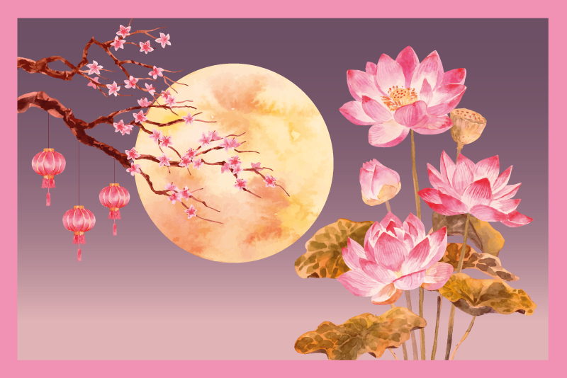 Alfombra vinílica flores luz de la luna floral - TenVinilo