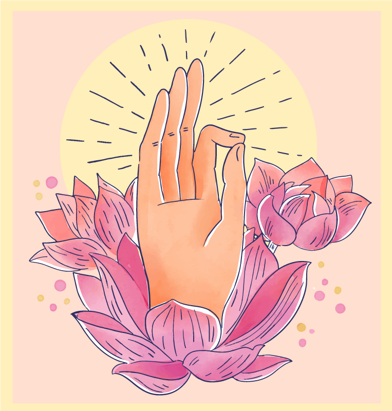 Alfombra vinílica mandala ilustración de flor espiritual - TenVinilo