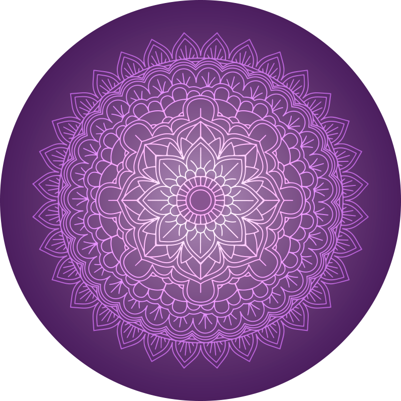 Alfombra vinílica dormitorio mandala morado - TenVinilo