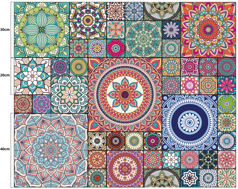 Alfombra hidráulica vinílica mandala - TenVinilo