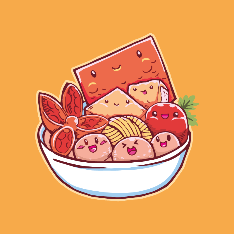 Alfombra vinilo cocina delicia de sushi de dibujos animados - TenVinilo