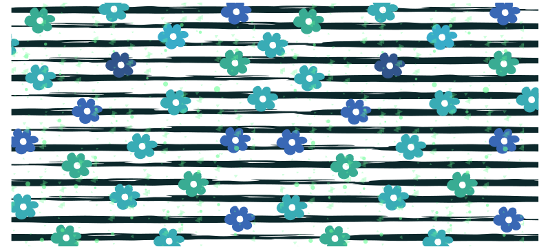 Alfombra vinilo cocina diseño de rayas florales - TenVinilo