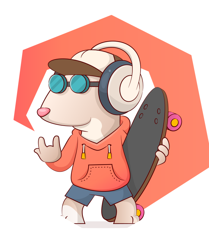 Alfombra vinílica infantil ilustración del ratón patinador - TenVinilo