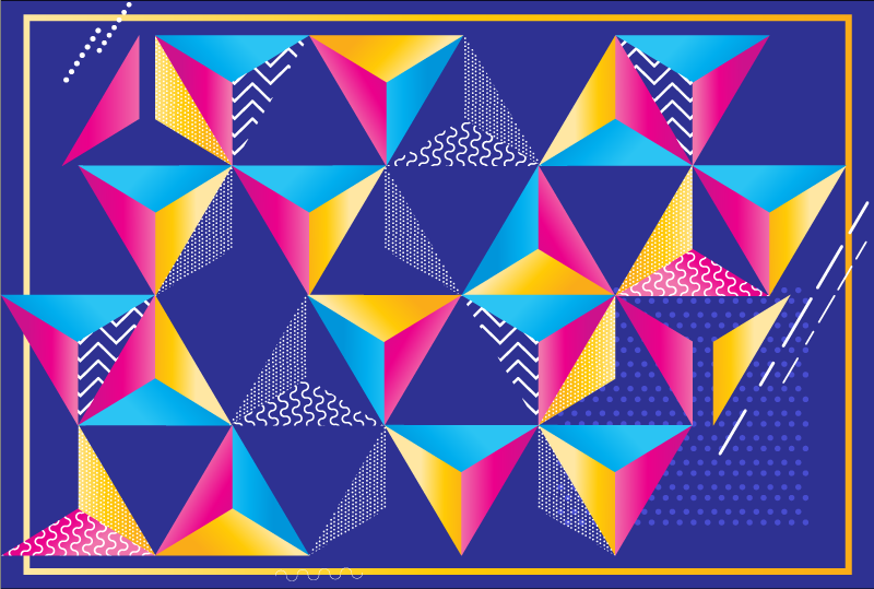 Alfombra vinílica geométrica formas coloridas y vibrantes - TenVinilo