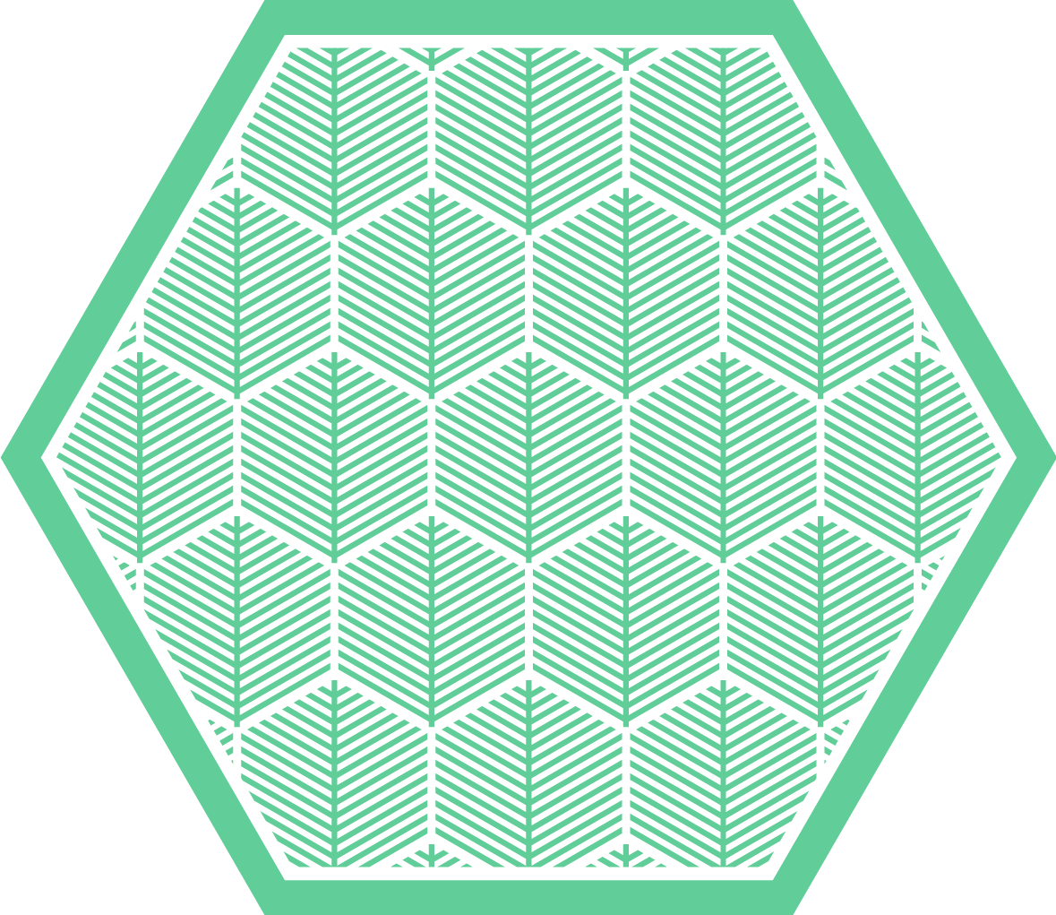 Alfombra vinílica verde geometría botánica - TenVinilo