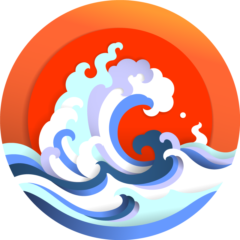 Alfombra vinílica naturaleza círculo de olas oceánicas - TenVinilo