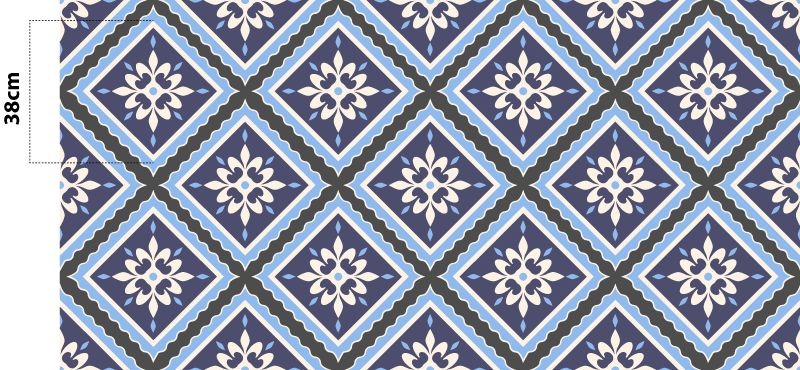 Alfombra hidráulica cocina azulejos tonos grises - TenVinilo