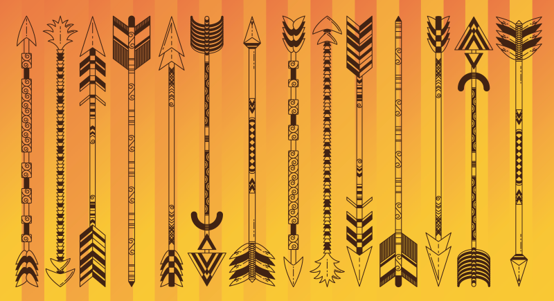 Alfombra vinílica étnica patrón de flecha tribal - TenVinilo