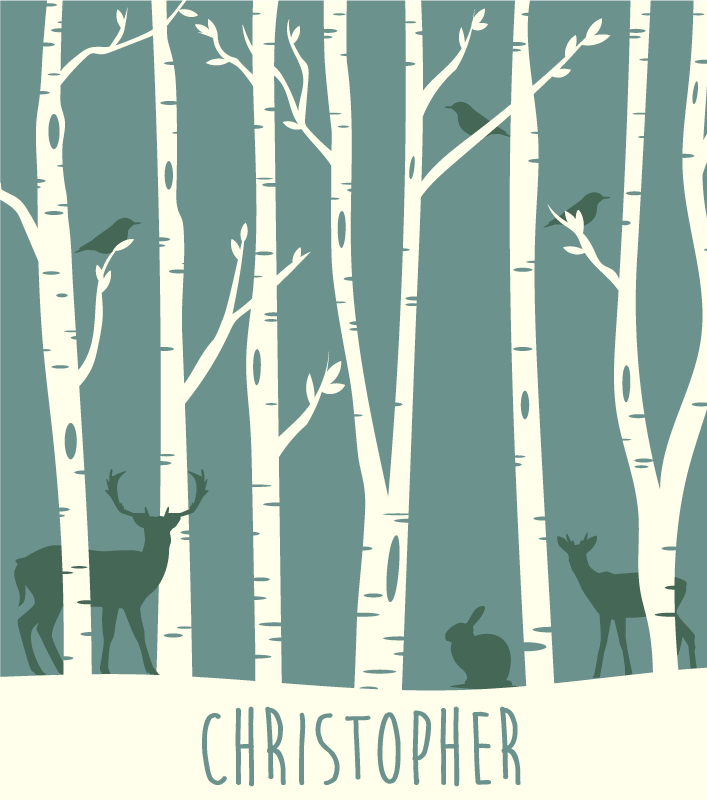 Alfombra vinílica personalizable tema de amigos del bosque - TenVinilo