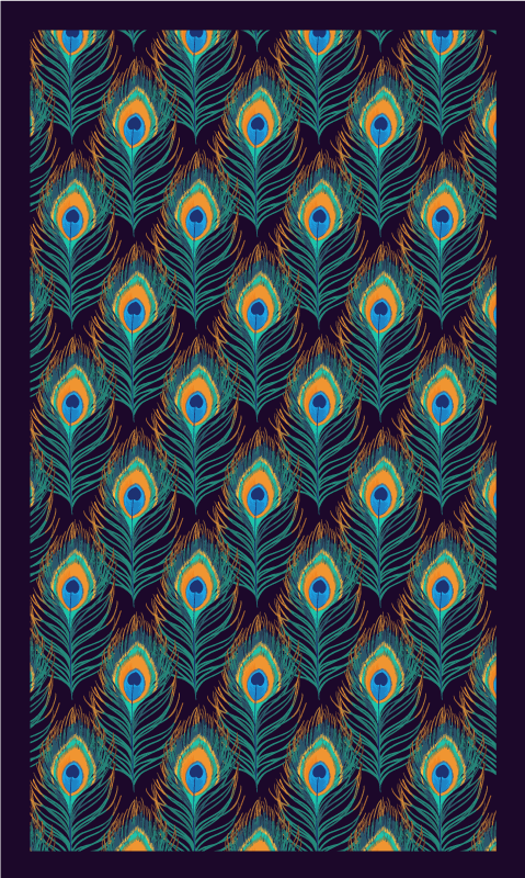 Alfombra vinílica animales patrón plumas pavo real - TenVinilo