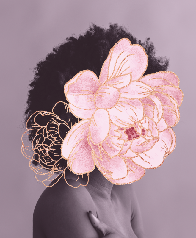 Alfombra vinilo salón elegante silueta botánica - TenVinilo