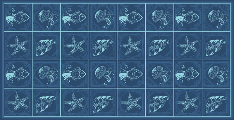 Alfombra vinilo baño diseño de vida marina - TenVinilo