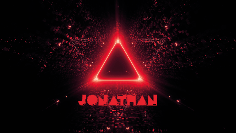 Alfombra vinílica juvenil triángulo de neón con nombre - TenVinilo