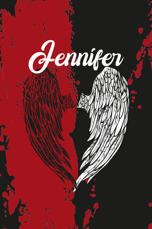 Alfombra vinílica juvenil alas de corazón con nombre - TenVinilo