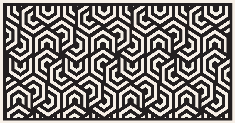 Alfombra vinílica geométrica hexágonos en blanco y negro - TenVinilo