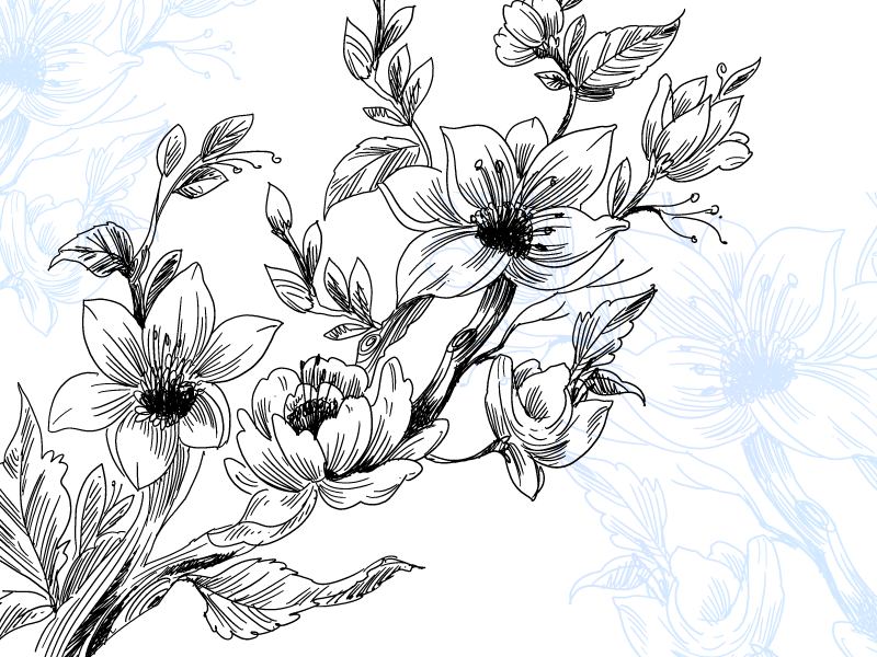 Alfombra vinílica flores concepto de flor azul - TenVinilo