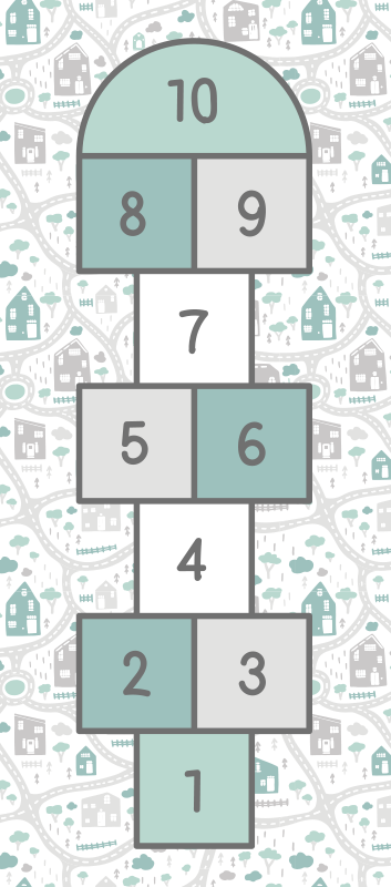 Alfombra vinílica infantil rayuela gris - TenVinilo