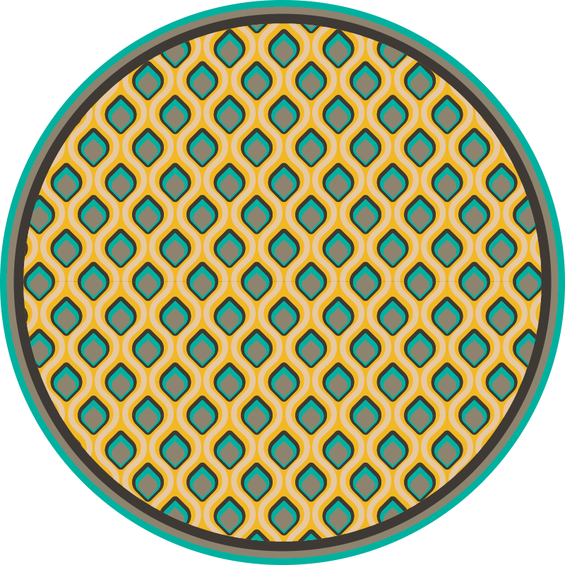 Alfombra vinilo cocina patrón moderno de mediados de siglo - TenVinilo