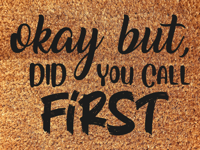 Alfombra vinílica entrada frase divertida bienvenida - TenVinilo