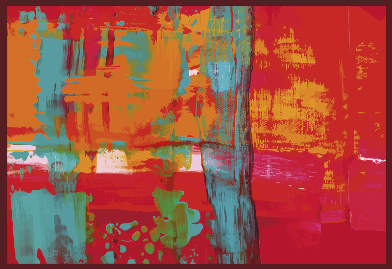 Alfombra vinílica geométrica pinceladas de pintura abstracta - TenVinilo