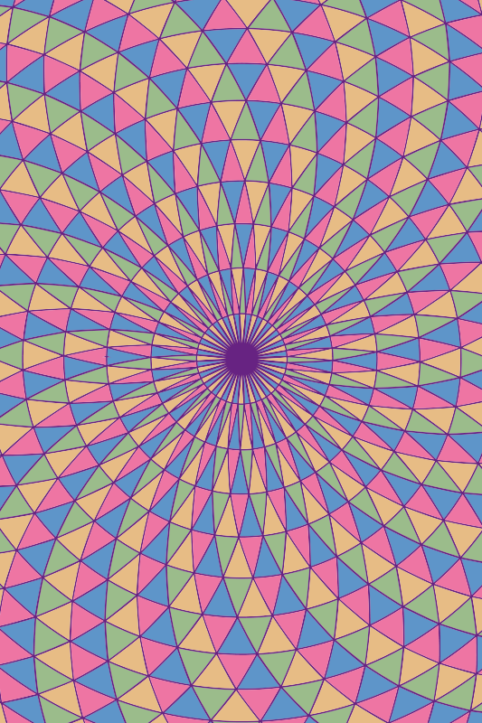 Alfombra vinílica geométrica remolinos triángulo coloridos - TenVinilo