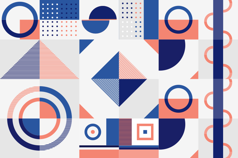 Alfombra vinílica geométrica formas modernas - TenVinilo