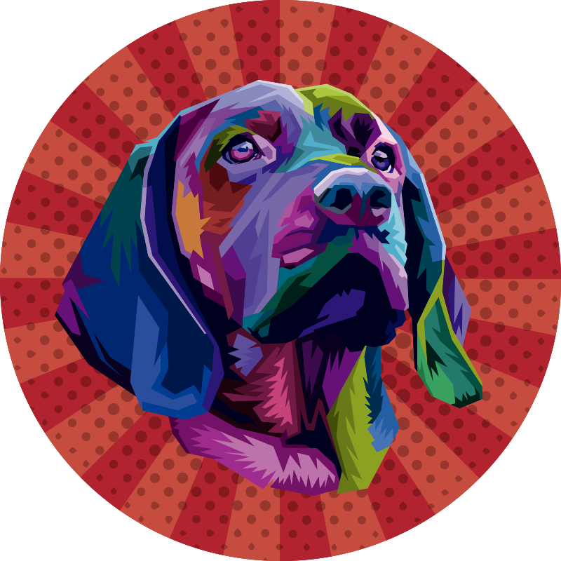 Alfombra vinílica animales retrato de perro colorido - TenVinilo