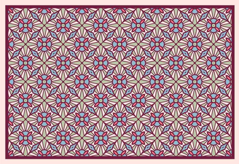 Alfombra vinilo salón composición animada - TenVinilo